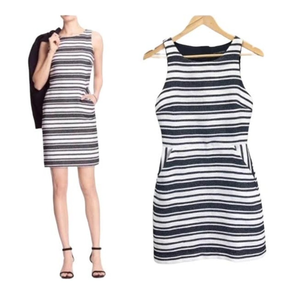 Banana Republic Black and White striped Sleeveless dress Size 2